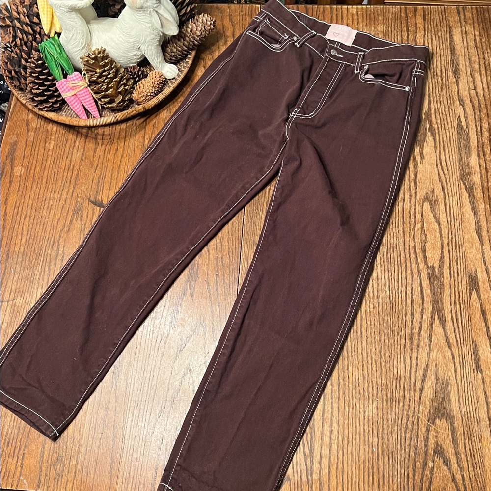 REVICE Women's Straight Leg Pants in Rich Brown